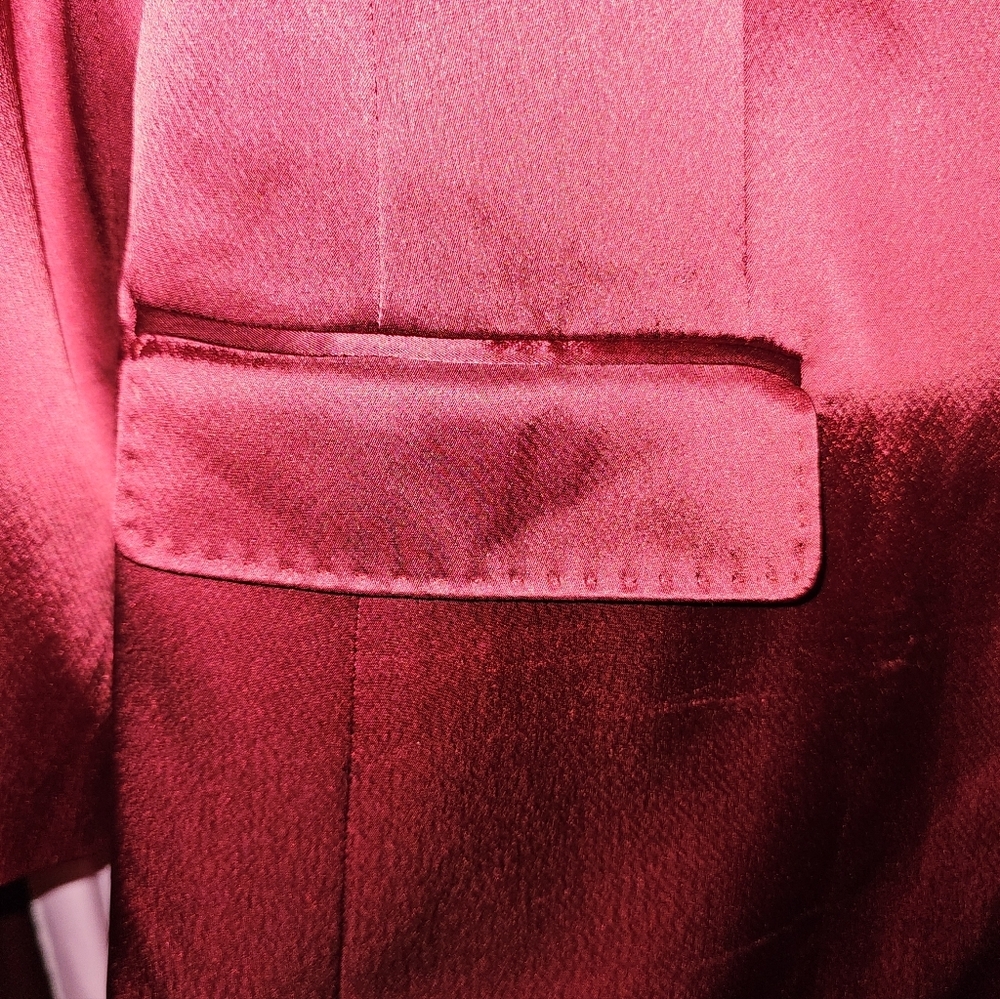 Lafayette 148 New York Satin Suit in Deep Red - Picture 3 of 11